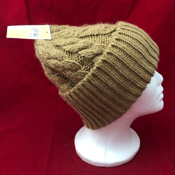 Michael Kors Women Camel Brown Tan Cable Knit Winter Beanie Hat O/S - Picture 3 of 9